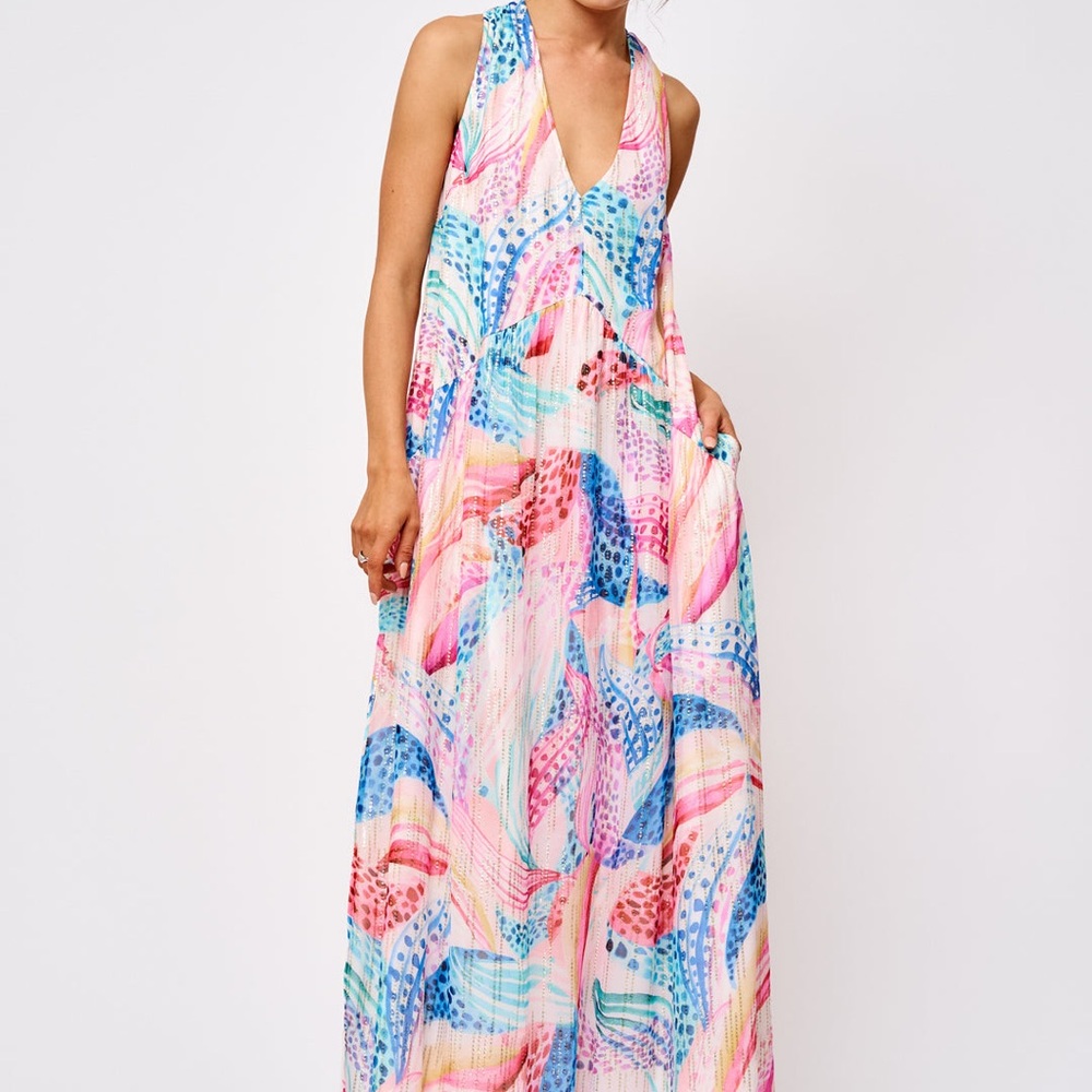 Ciebon CeCe floral metallic maxi dress